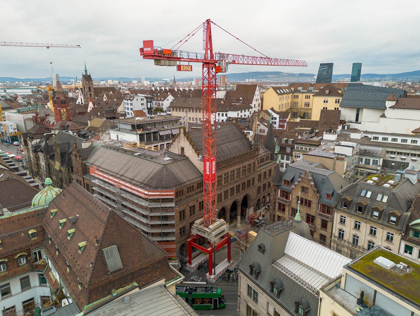 Umbau Basel alte Hauptpost Vogelperspektive