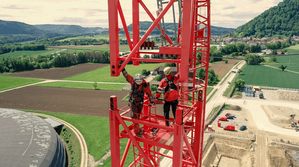 Kranaufbau Park Innovaare Villigen 