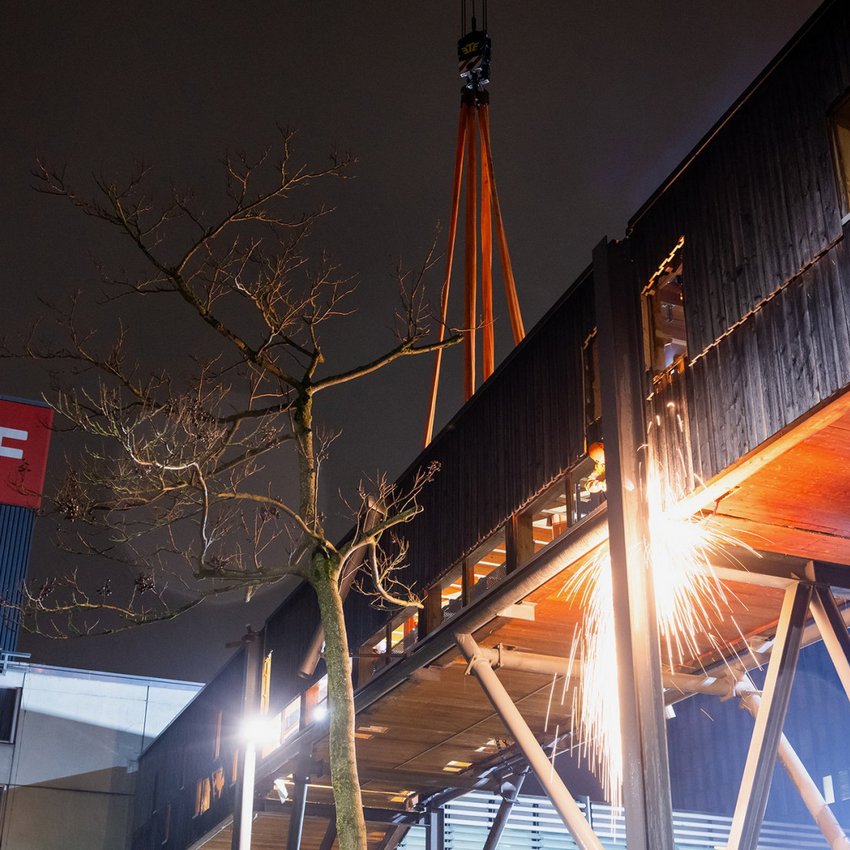 Rückbau Passerelle SRF Gebäude in Zürich
