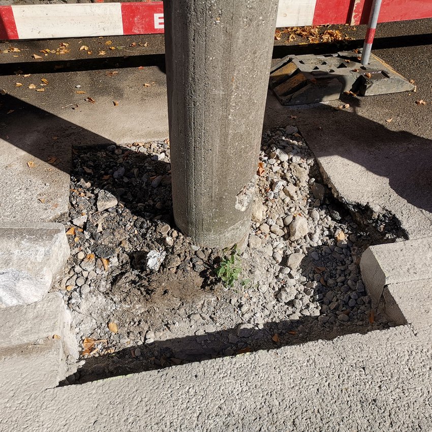 Beton-Instandsetzungsarbeit an Betonpfeilern auf Oltner Baustelle