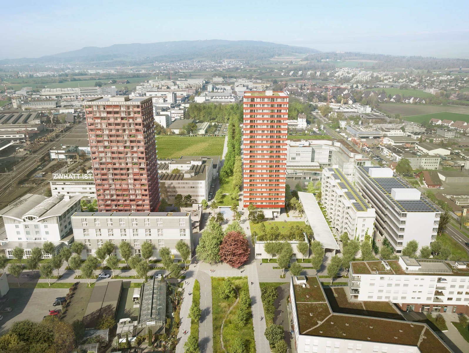 Gewerbebau Regensdorf ZWHATT Visualisierung