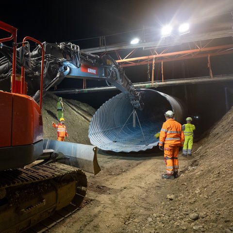 Tiefbau Birr KIBAG Fördertunnel Erweiterung Neuhof
